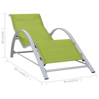 Ligbed textileen en aluminium groen 7