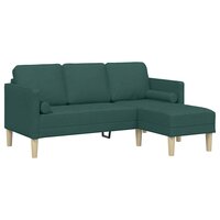 Bankstel met kussen Donkergroen Polyester 2