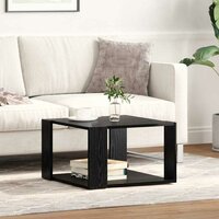 Salontafel Zwart Eiken 51,5 x 51,5 x 30 cm Bewerkt hout 4