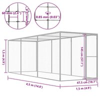 Kattenkooi 4,5x1,5x1,5 m gegalvaniseerd staal 5