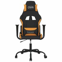 Massage gamestoel stof zwart en oranje 3