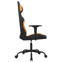 Massage gamestoel stof zwart en oranje 4