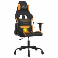 Massage gamestoel stof zwart en oranje 7