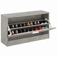 Schoenenbank 80x24x45 cm bewerkt hout betongrijs 3