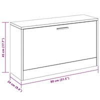 Schoenenbank 80x24x45 cm bewerkt hout betongrijs 8