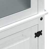 Vitrinekast Wit 103,5 x 42 x 180 cm Massief grenenhout 7