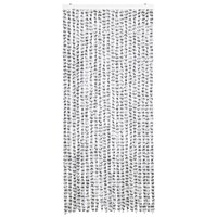 Vliegengordijn 90x220 cm chenille licht- en donkergrijs 3