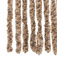 Vliegengordijn 90x220 cm chenille beige en donkerbruin 5