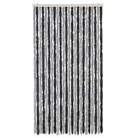 Vliegengordijn 100x220 cm chenille grijs en zwart 3