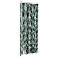 Vliegengordijn 100x200 cm chenille groen en wit 2