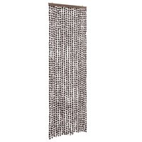 Vliegengordijn 56x200 cm chenille bruin en wit 2
