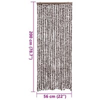 Vliegengordijn 56x200 cm chenille bruin en wit 7