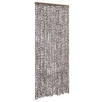 Vliegengordijn 100x200 cm chenille bruin en wit 2