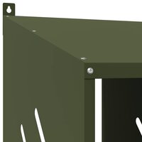 Kippennestkastje met 3 vakken olijfgroen metaal 9