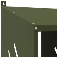 Kippennestkastje met 2 vakken olijfgroen metaal 9