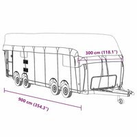 Caravan dakbedekking 900x300 cm vliesvlies grijs 9