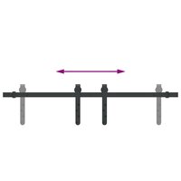 Ophangset voor schuifdeur 91 cm koolstofstaal 8