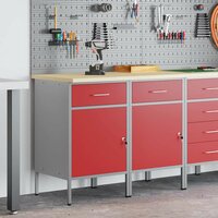 Werkkast met lade 2 pcs Rood en Grijs 100 x 55 x 85 cm 3
