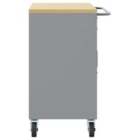 Werkbank met lade met wiel Zwart en Grijs 75 x 45 x 85 cm 6
