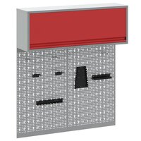 Gereedschapskast set met plank 3 pcs Rood Gepoedercoat staal 2