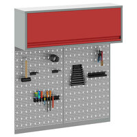 Gereedschapskast set met plank 3 pcs Rood Gepoedercoat staal 3