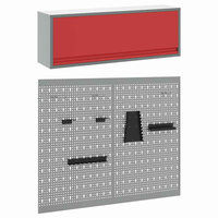 Gereedschapskast set met plank 3 pcs Rood Gepoedercoat staal 6
