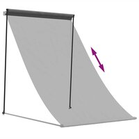 Luifel uittrekbaar 100x150 cm stof en staal antracietkleurig 6