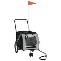 Huisdierfietskar Grijs en Zwart Oxford Stof en IJzer 3