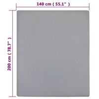 Hoeslaken jersey 140x200 cm katoen grijs 5