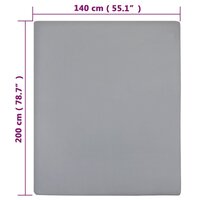 Hoeslakens 2 st jersey 140x200 cm katoen grijs 5