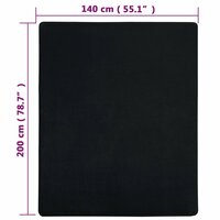 Hoeslakens 2 st jersey 140x200 cm katoen zwart 5