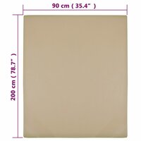 Hoeslaken jersey 90x200 cm katoen taupe 4