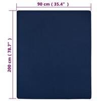 Hoeslaken jersey 90x200 cm katoen marineblauw 4