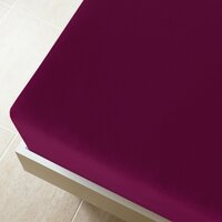 Hoeslakens 2 st jersey 100x200 cm katoen bordeauxrood 2