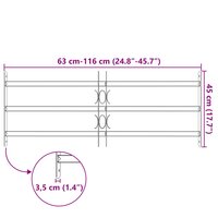 Raamhekwerk Zwart 116 x 45 cm Gepoedercoat staal 7