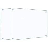 Spatschermen keuken 2 st 70x50 cm gehard glas transparant 2
