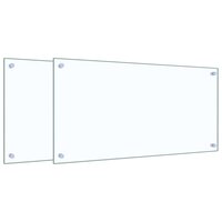 Spatschermen keuken 2 st 80x40 cm gehard glas transparant 2