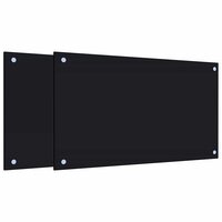 Spatschermen keuken 2 st 70x40 cm gehard glas zwart 2