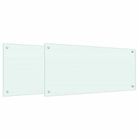 Keuken Spatscherm 2 pcs Wit 90 x 40 cm gehard glas 2