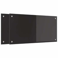 Keuken Achterwand 2 pcs Zwart 80 x 40 cm gehard glas 2