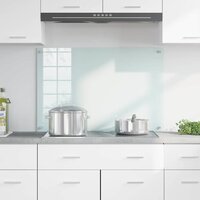 Keuken Achterwand Wit 90 x 60 cm gehard glas 3