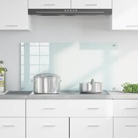 Keuken Achterwand Wit 100 x 50 cm gehard glas 3