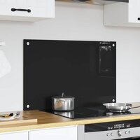 Keuken Achterwand Zwart 80 x 50 cm gehard glas 3