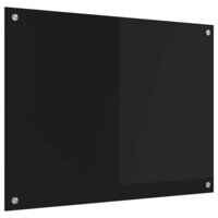 Keuken Achterwand Zwart 80 x 60 cm gehard glas 2