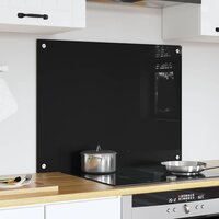 Keuken Achterwand Zwart 80 x 60 cm gehard glas 3