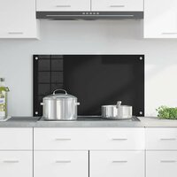 Keuken Achterwand Zwart 90 x 50 cm gehard glas 3