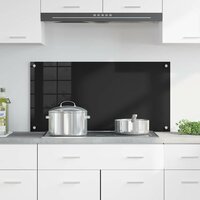 Keuken Achterwand Zwart 100 x 50 cm gehard glas 3