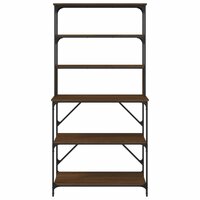 Bakkersrek 6-laags 90x40x180 cm bewerkt hout bruin eikenkleur 4