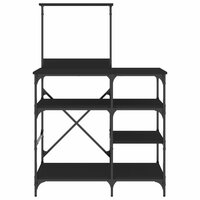Bakkersrek 90x40x132 cm bewerkt hout en metaal zwart 4