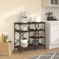 Bakkersrek 90x40x84 cm bewerkt hout en metaal bruin eikenkleur 3
